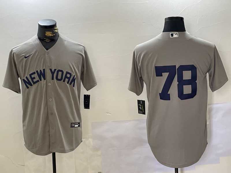 Mens New York Yankees #78 Kellin Deglan Grey Field of Dreams Cool Base Jersey